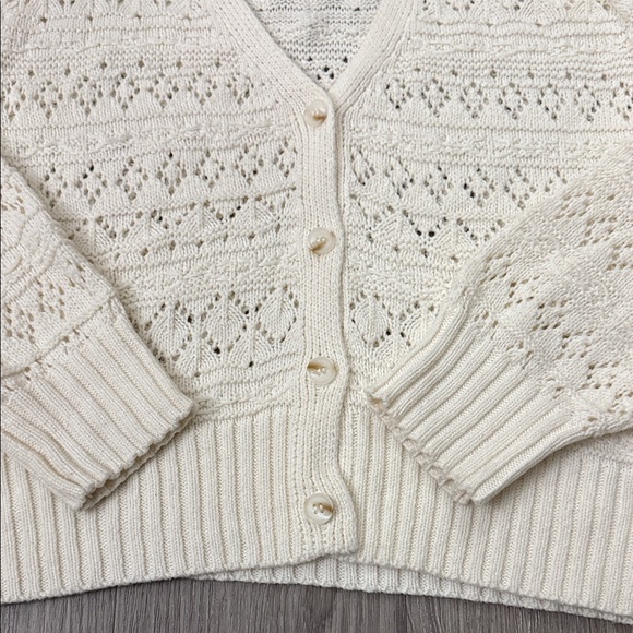 Olive & Oak Women's Ivory Knit Cardigan Size L - Picture 5 of 9